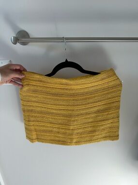 Alice + Olivia Mustard Yellow Knit Mini Skirt